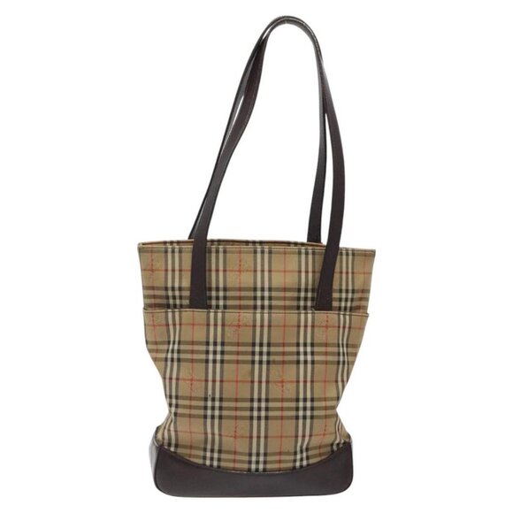 BURBERRY Nova Check Tote Bag Canvas Beige Auth BA1922 - Picture 2 of 16